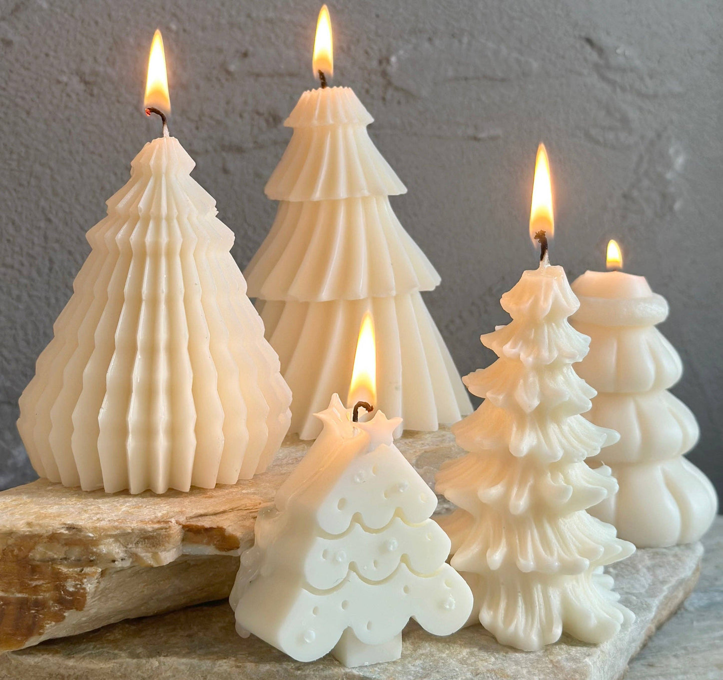 Christmas Tree Candle - Snow Tree Large