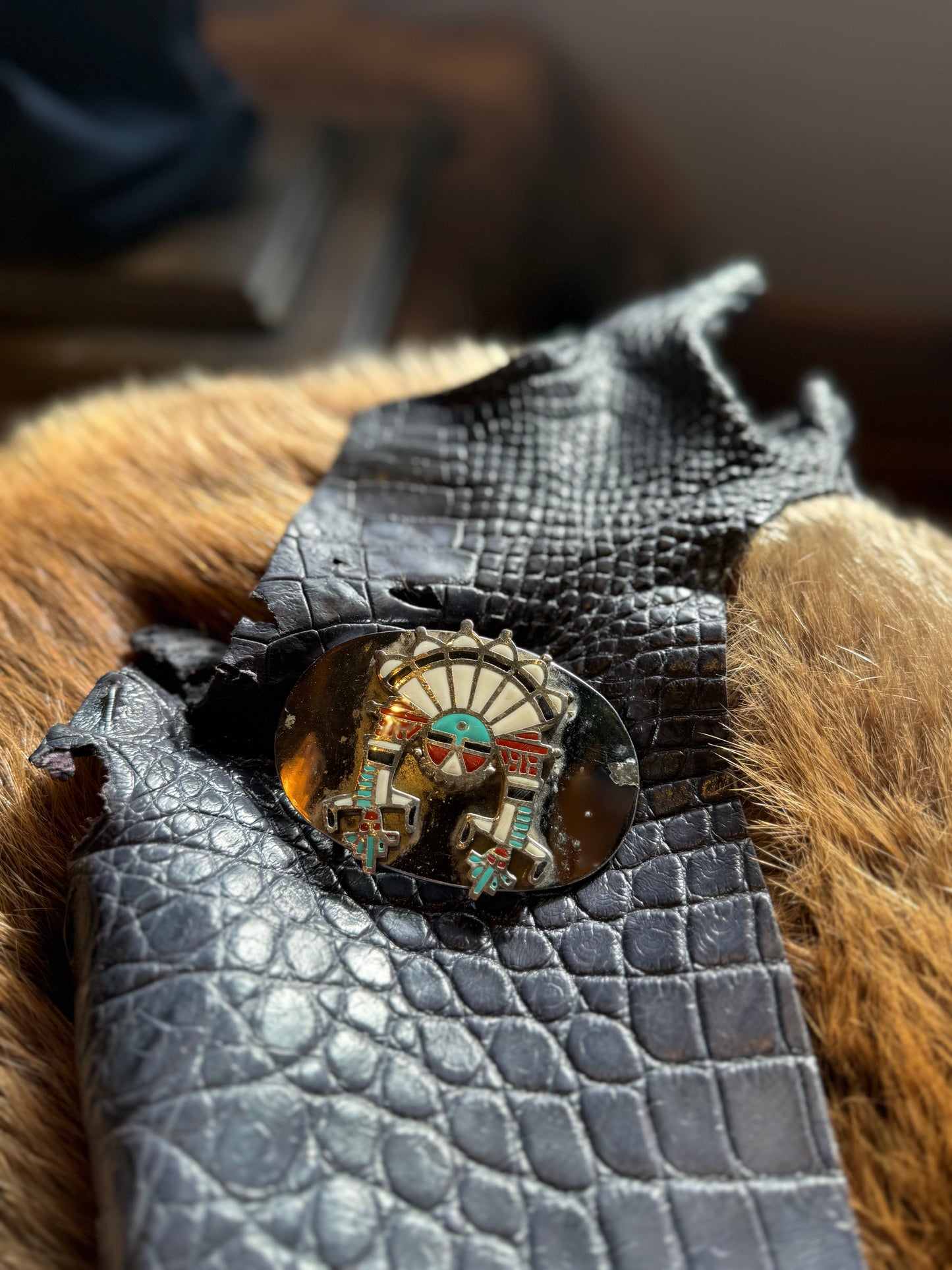 Sunface Zuni Belt Buckle