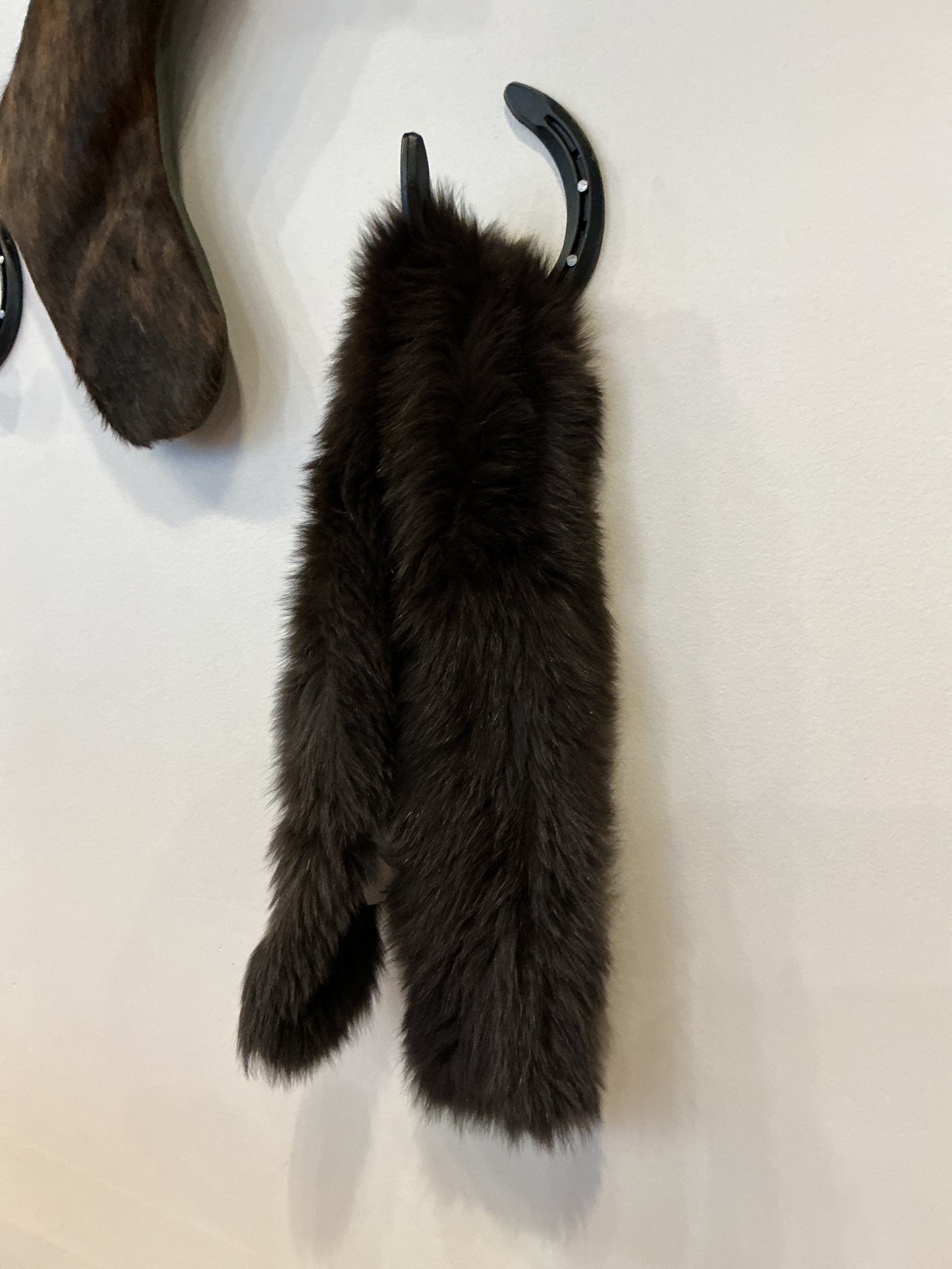 Brown Knit Fox Collar