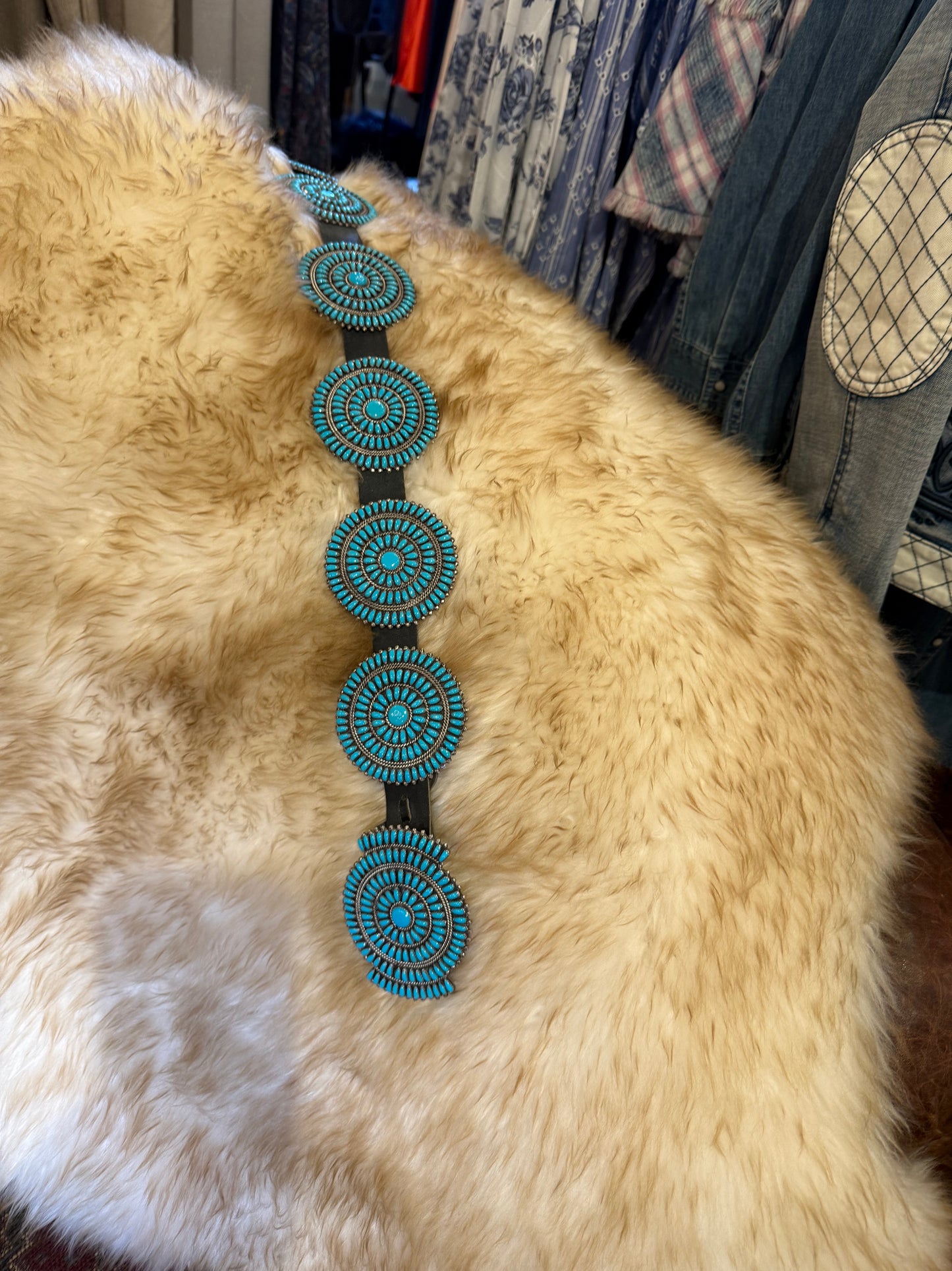 Statement Zuni Turquoise and Sterling Silver Set