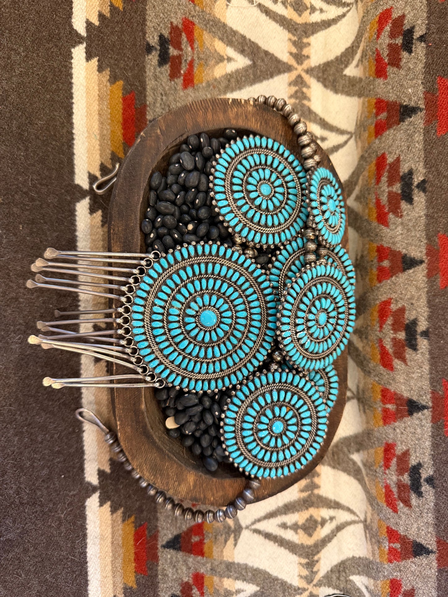 Statement Zuni Turquoise and Sterling Silver Set