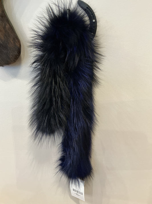 Blue Knit Fox Collar