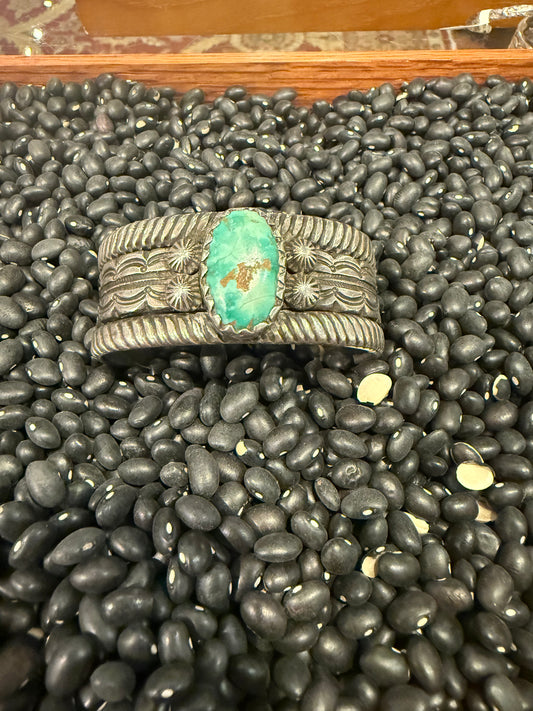 Jock Favour Ingot Silver & Turquoise Cuff