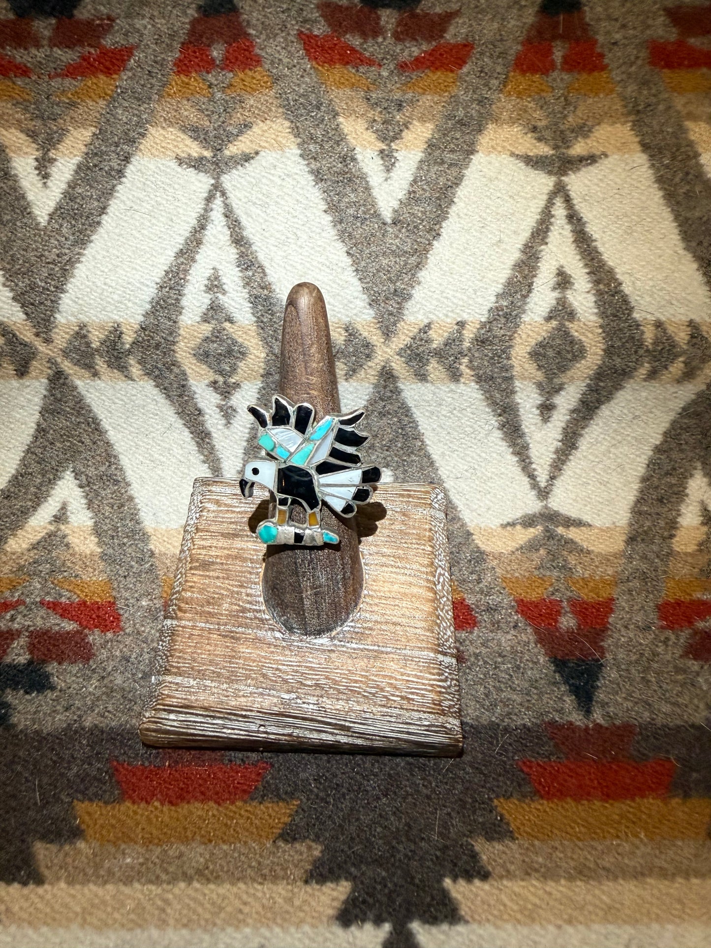 Screaming Eagle Inlayed Ring