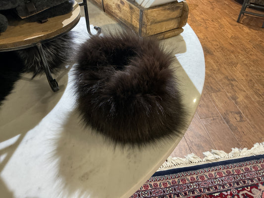 Knitted Fox Headband - Brown