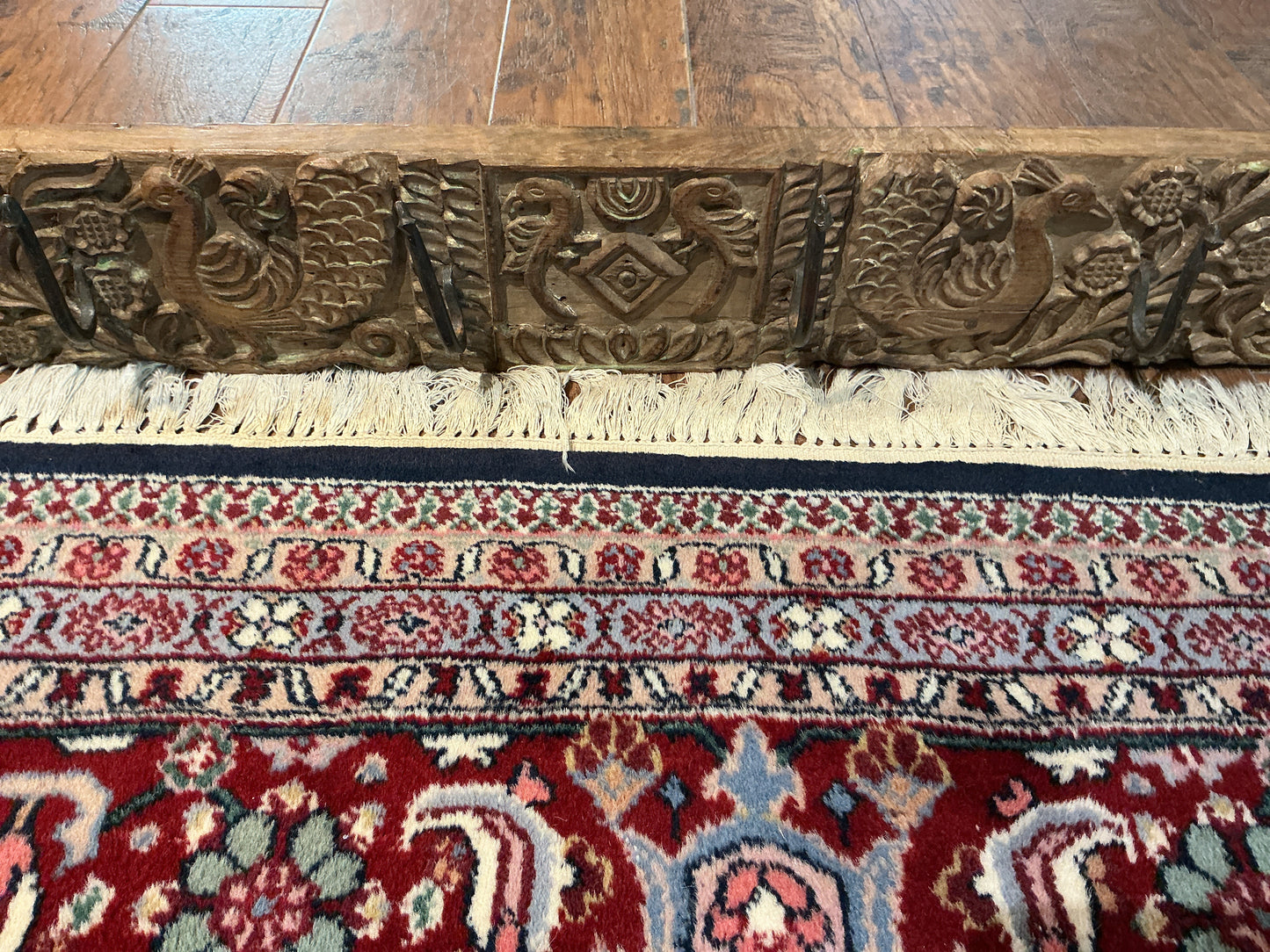 Hand-Carved Wooden Coat Rack
