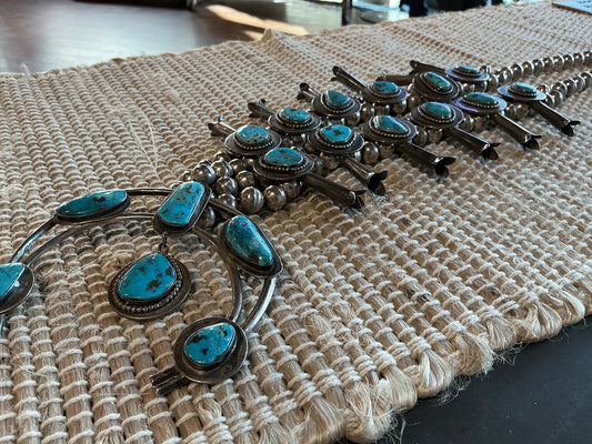 Vintage 1960's Squash, Turquoise and Silver Coin Squash