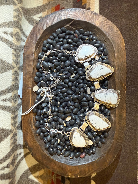 JJ White Buffalo Necklace and Earring Set