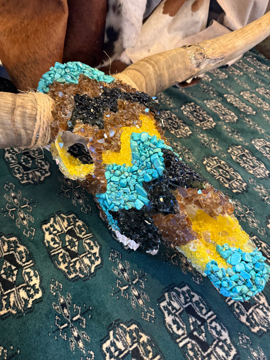 Turquoise Trouble Longhorn Skull