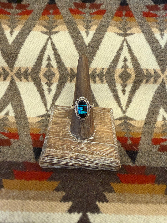 Black Onyx & Opal Ring