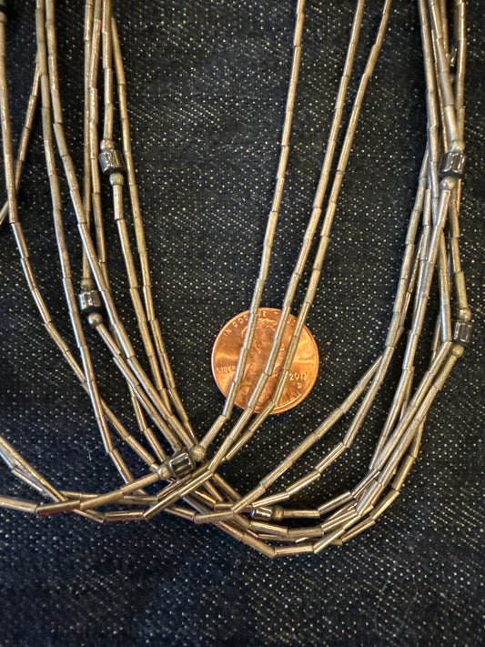 Liquid Silver Necklace- 10 strand