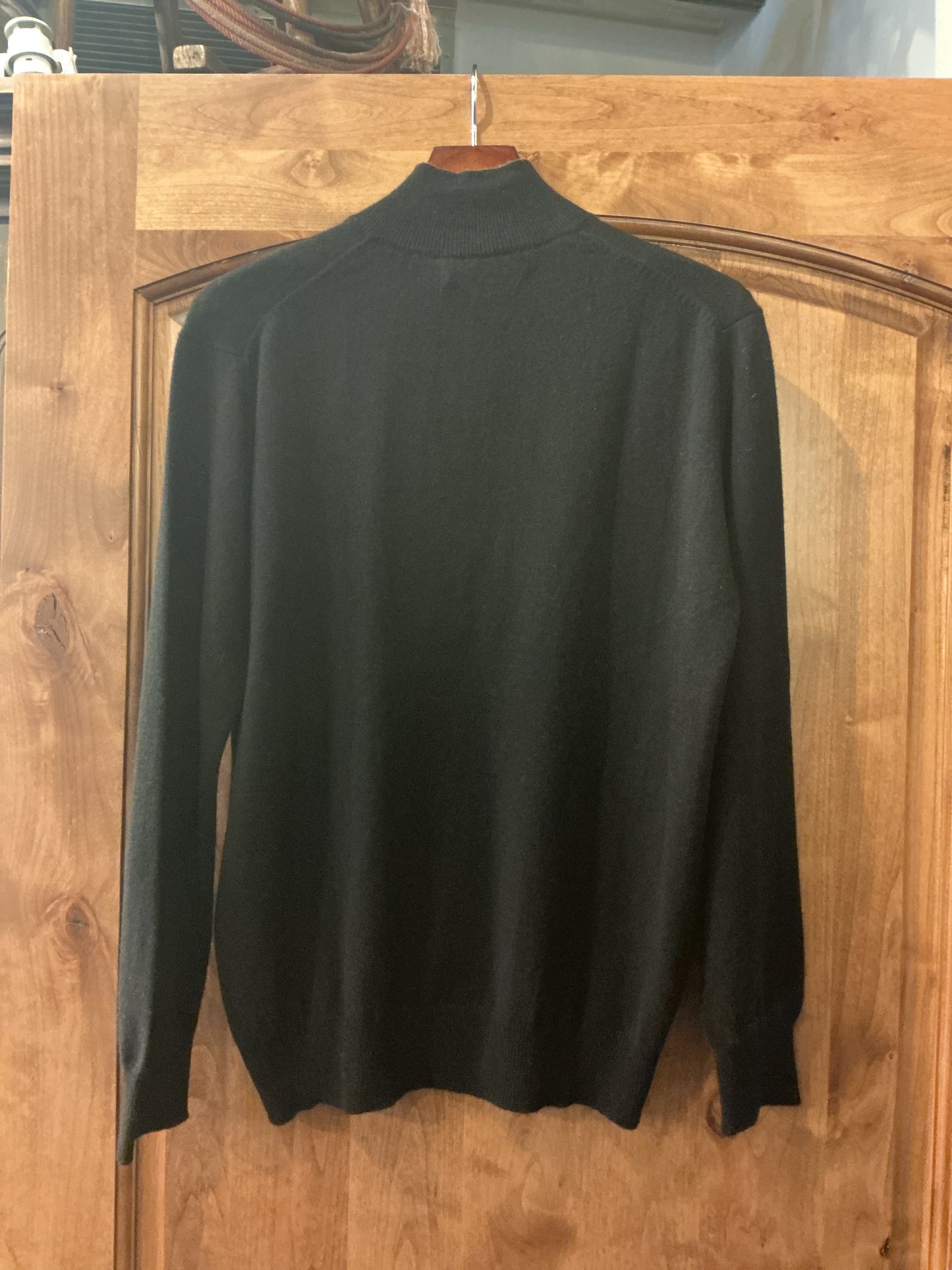 Men's Black Quarter Zip Cashmere Sweater