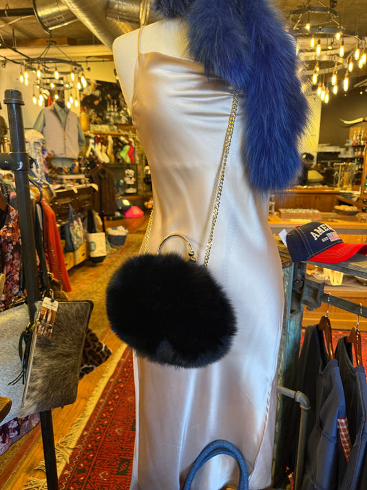 Puff Fox Purse - Black