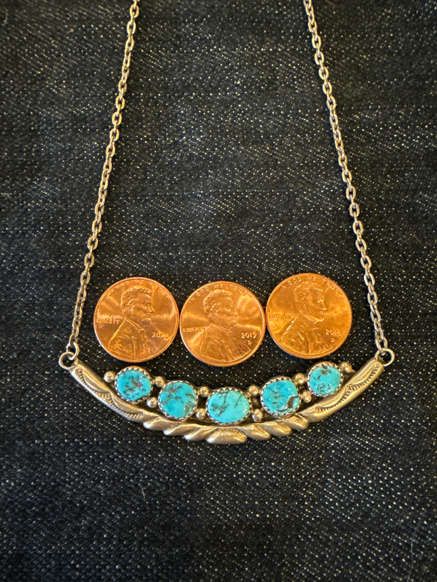 Unique Navajo Delicate Turquoise Necklace- Sadie Randolph
