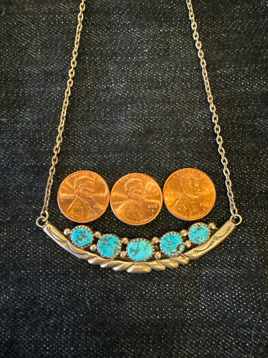 Unique Navajo Delicate Turquoise Necklace- Sadie Randolph