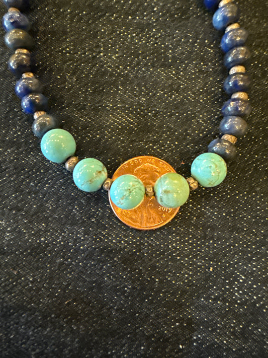 Turquoise and Lapis Beaded Bracelet