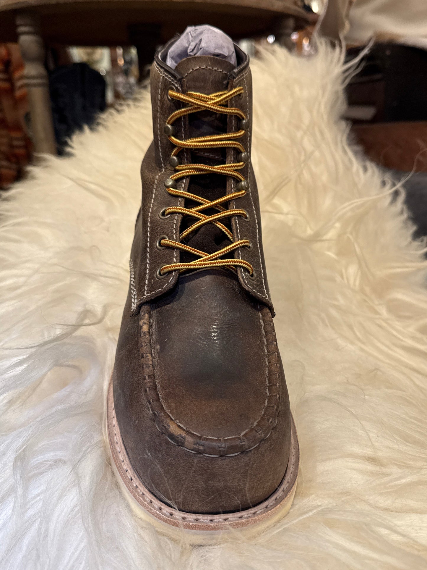 Men's Leather Safety Boots - Brown