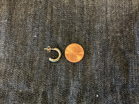 Small Turquoise Inlay Half Hoop Earrings