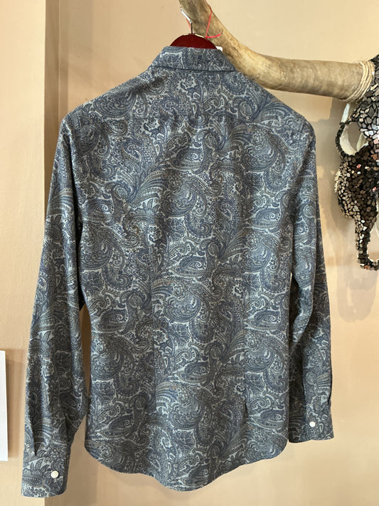 Claire Tencel Shirt - Navy Paisley