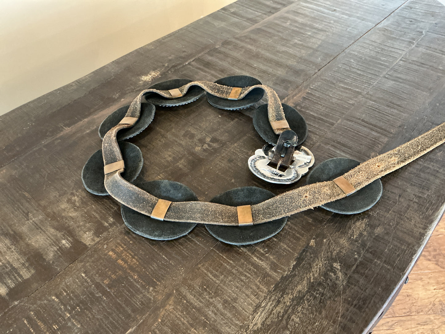 Vintage 1950's G. Yazzi Concho Navajo Belt