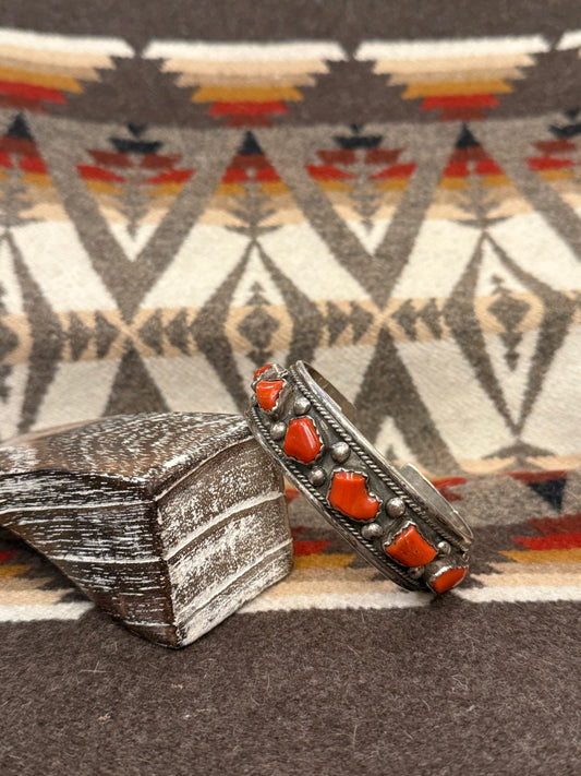 Vintage Navajo Freeform Coral Cuff