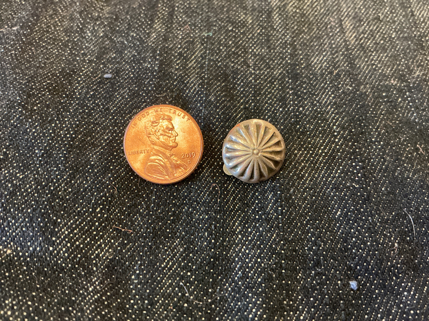 Button Concho Clip On Earrings