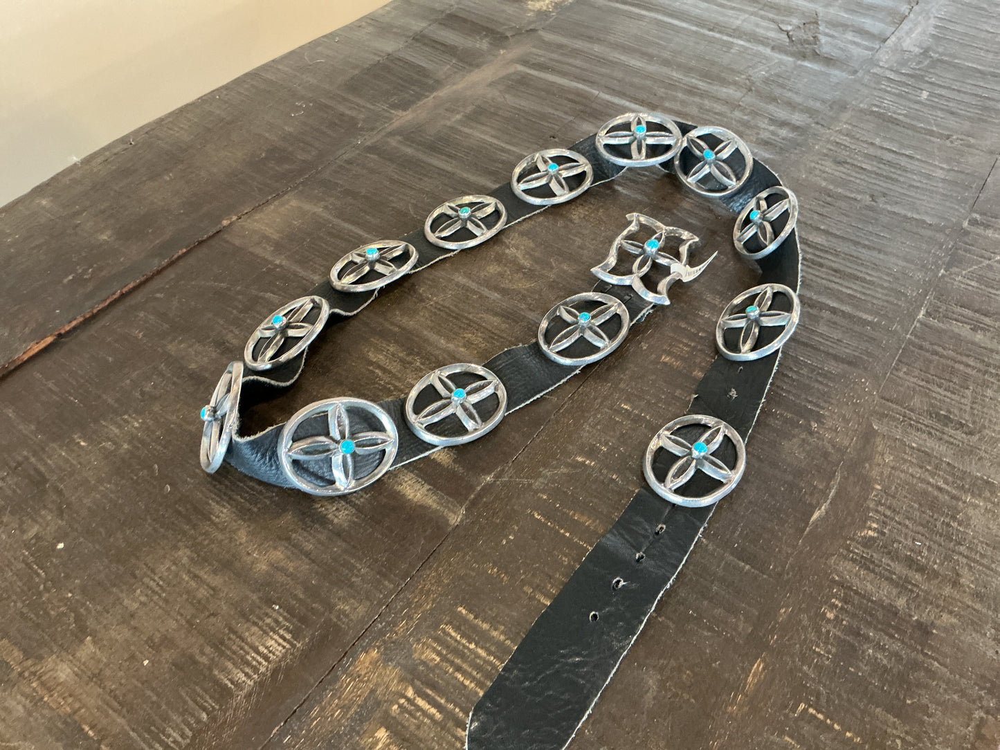 Vintage Sandcast Turquoise Concho Belt
