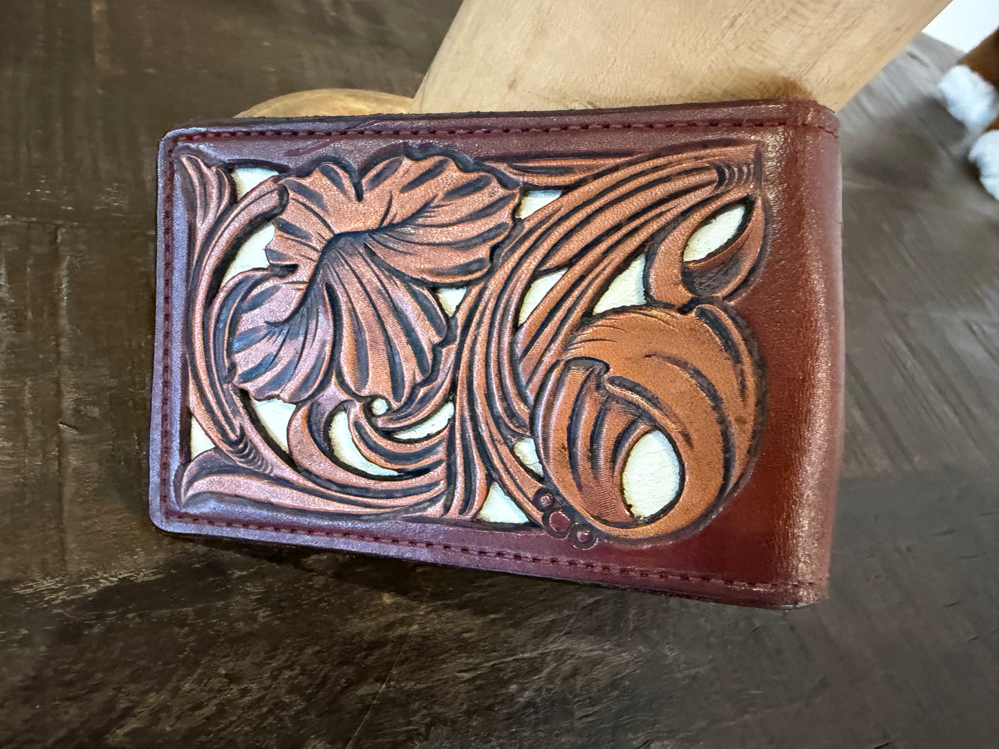 BarX Wallet - Dark Cherry w/ Tan inlay