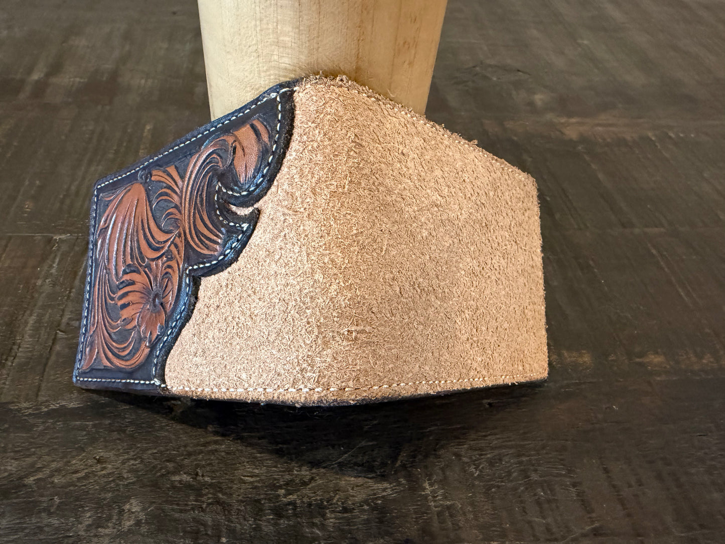 BarX Wallet - Leather Tooled w/ Suede/Hide Inlay