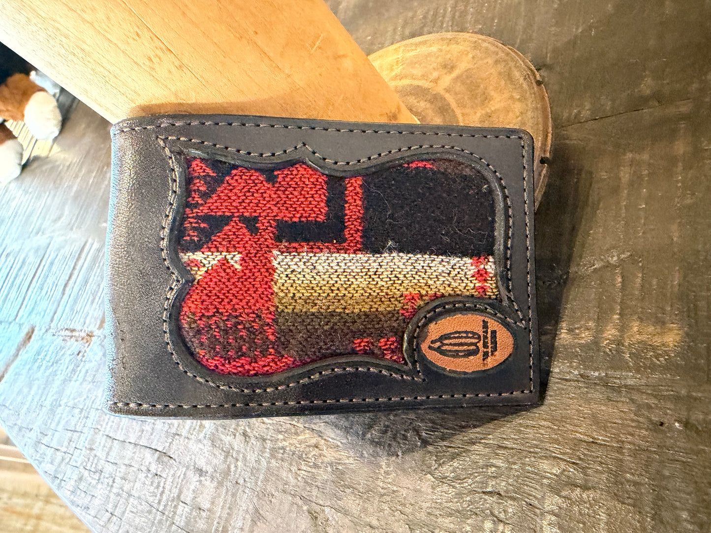 BarX Wallet - Dark Brown w/ Tooled Leaves