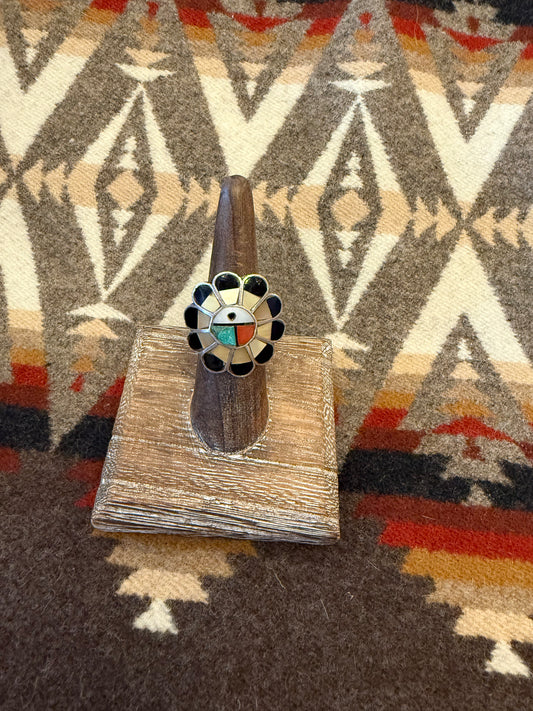 Zuni Style Inlay w/ Onyx Ring