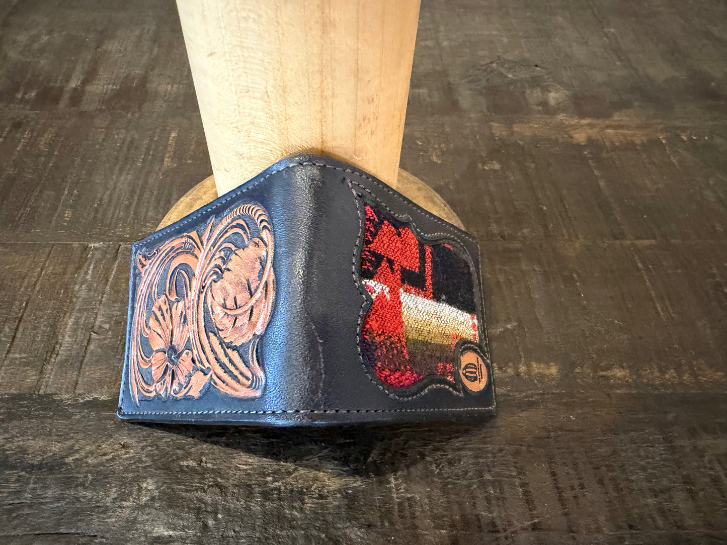 BarX Wallet - Dark Brown w/ Tooled Leaves