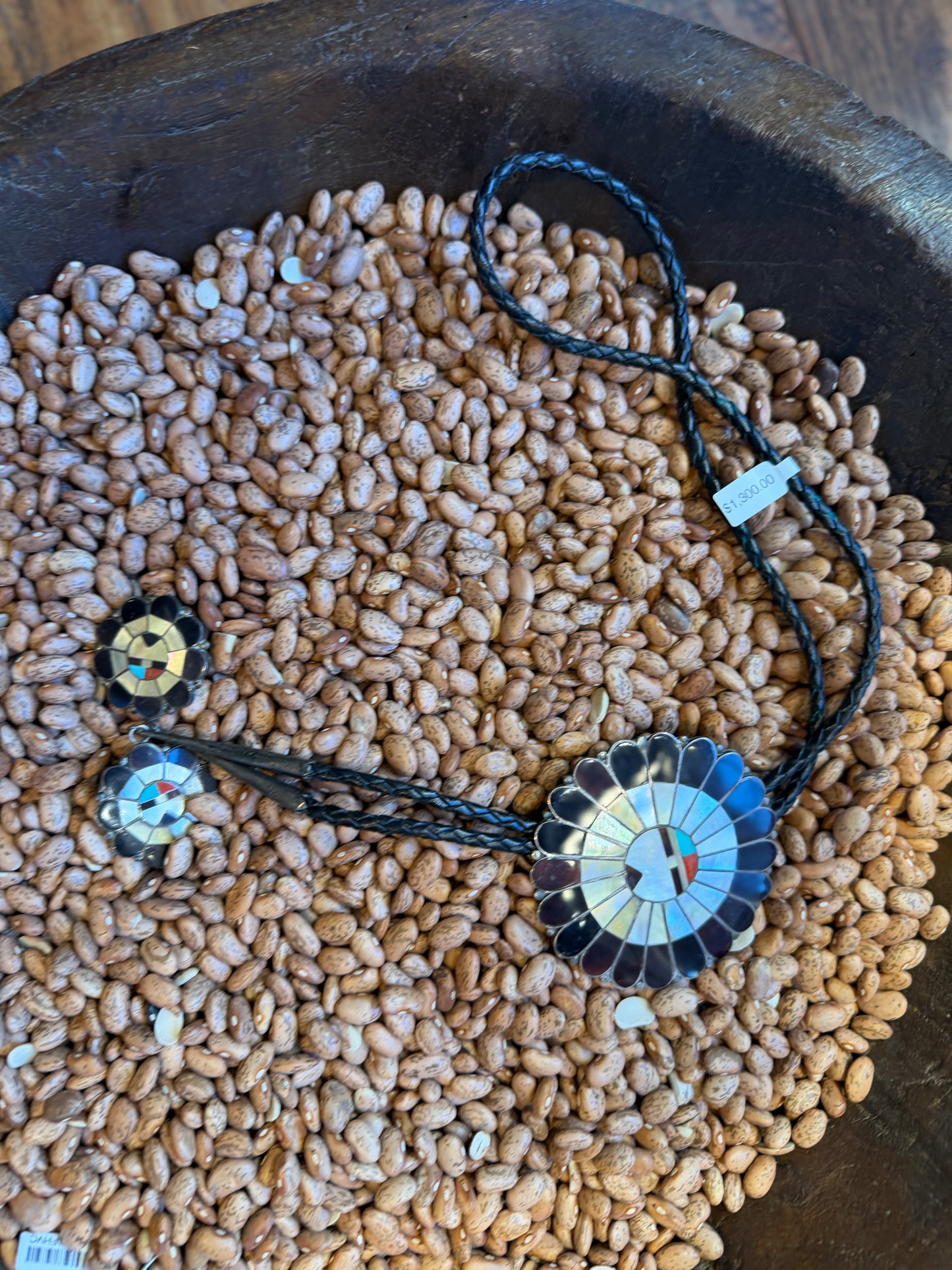Vintage Zuni Sunface Bolo Tie