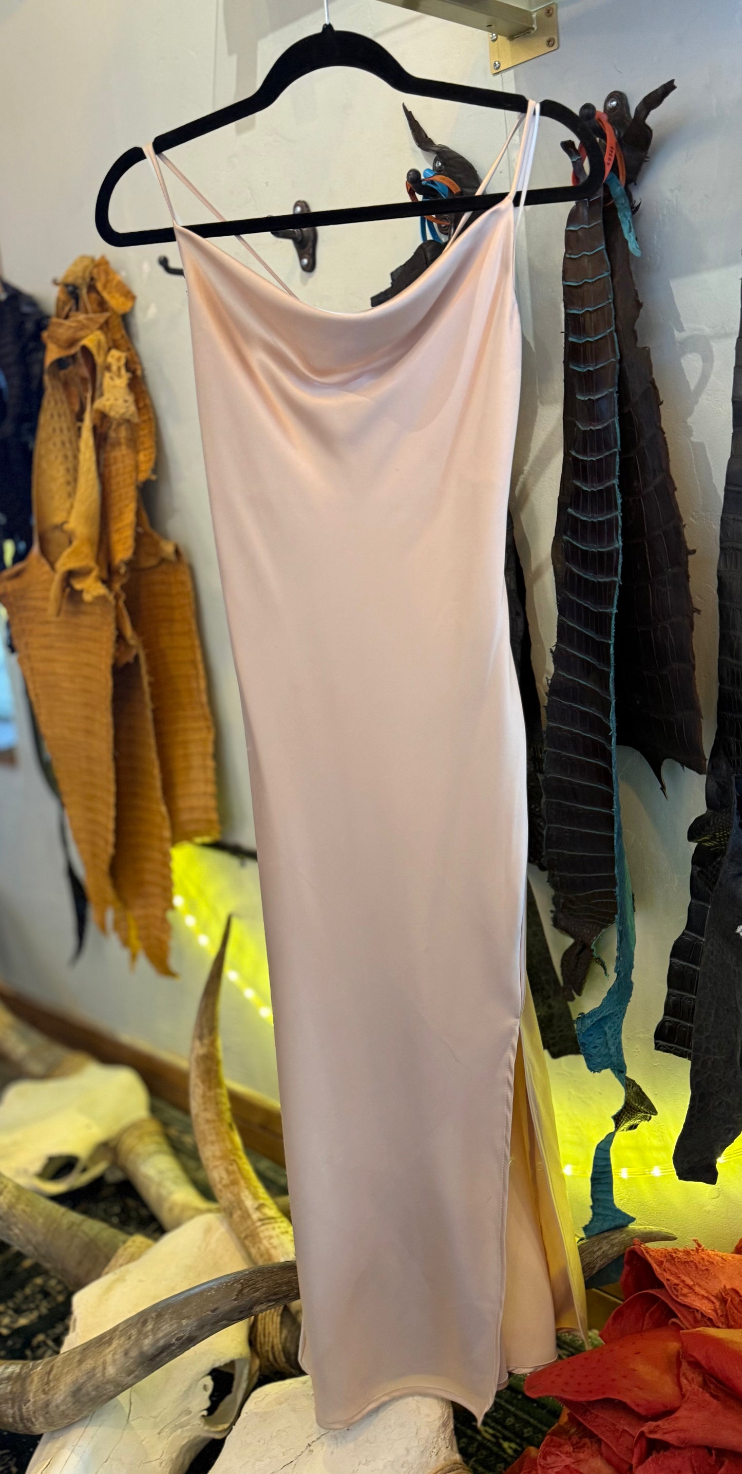 Satin Slip Dress with Slit