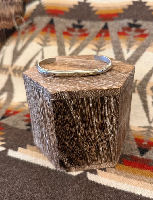 Mountain Engraved Sterling Silver Cuff