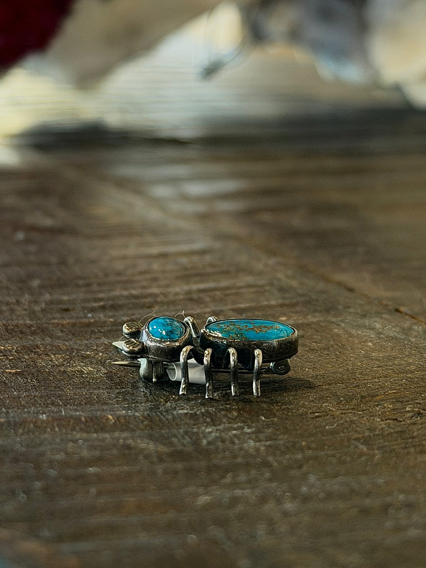 Turquoise Spider Pin
