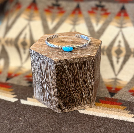 P Coriz Turquoise & Sterling Silver Cuff