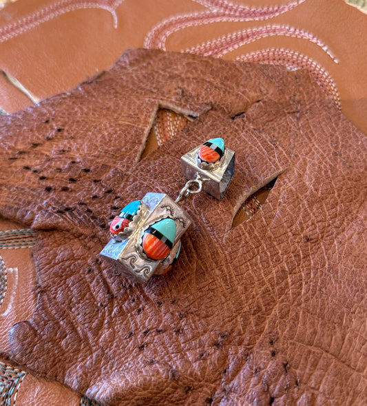 Pendant- Sterling Silver, Turquoise, Spiny Oyster and Onyx