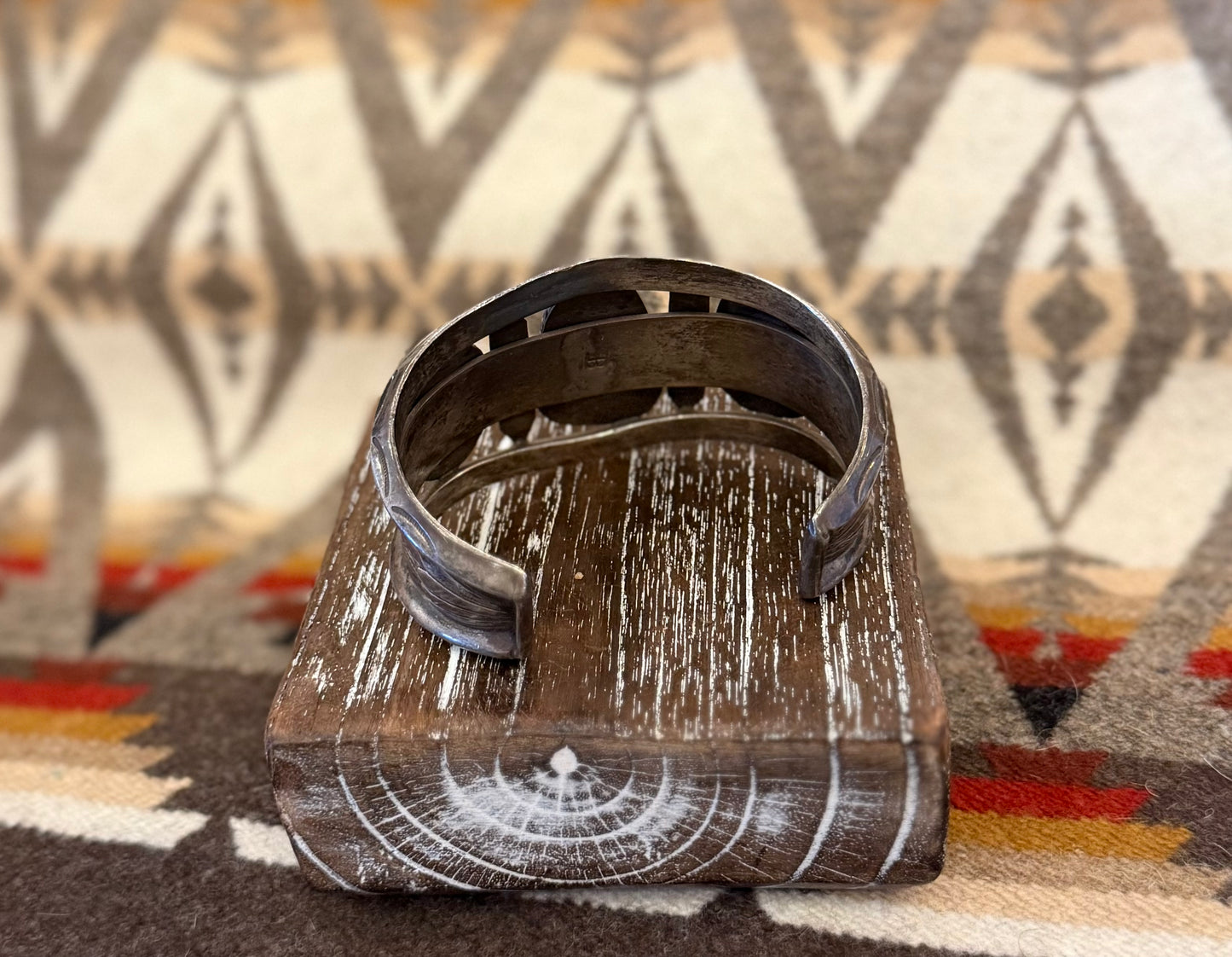 Hefty Vintage Unique Three Stone Cuff