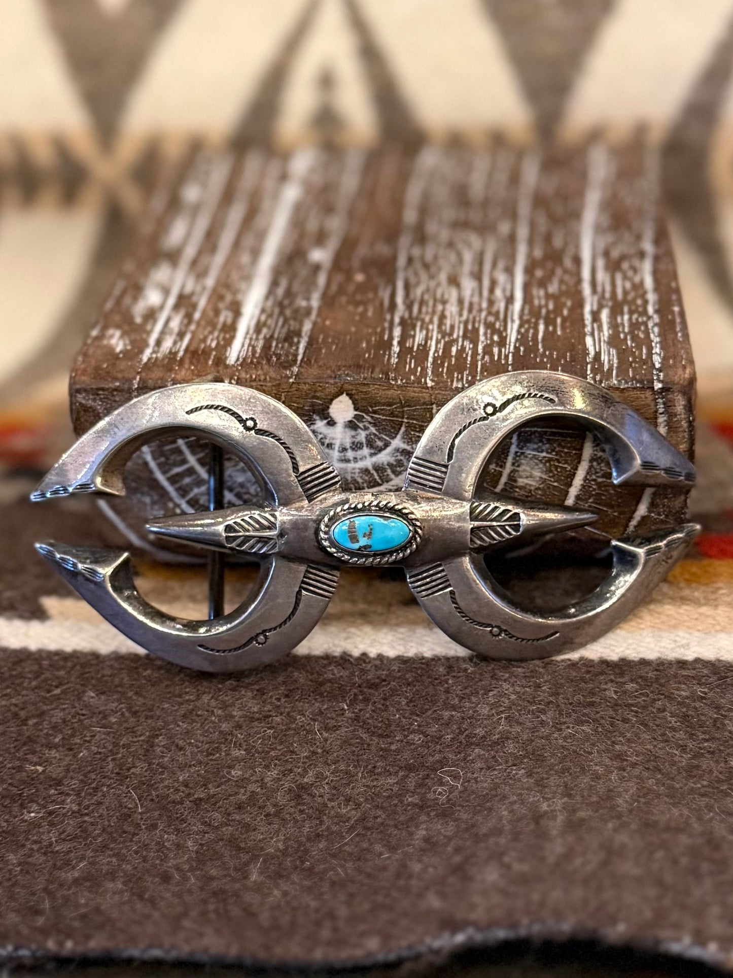 Vintage Cast Turquoise Belt Buckle