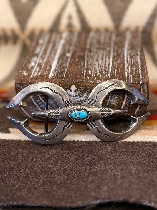 Vintage Cast Turquoise Belt Buckle