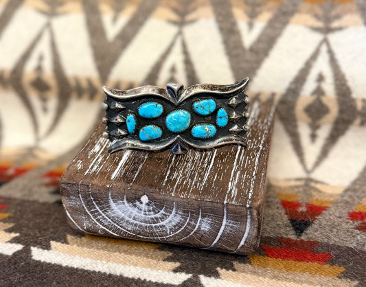 Sand Cast Turquoise Belt Buckle