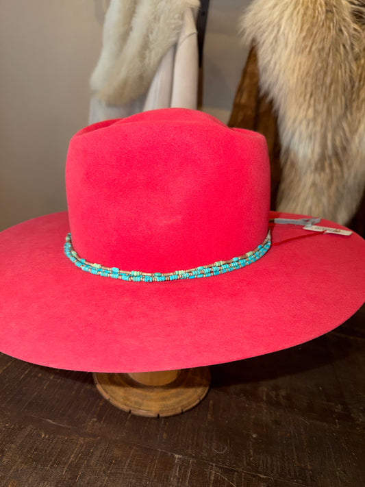 Turquoise and Silver Bead PB Hat Band