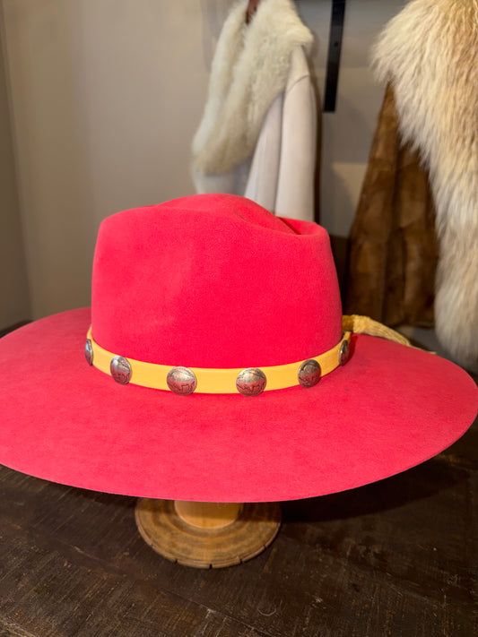 Lampman Buffalo Nickel Hatband with Braided Leather Ends - Gold