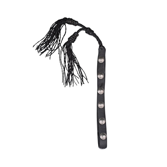 Lampman Concho Hatband with Twisted Fringe - Black