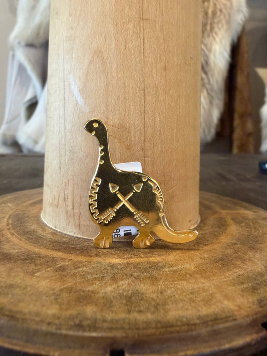 Gold Dinosaur Hat Pin