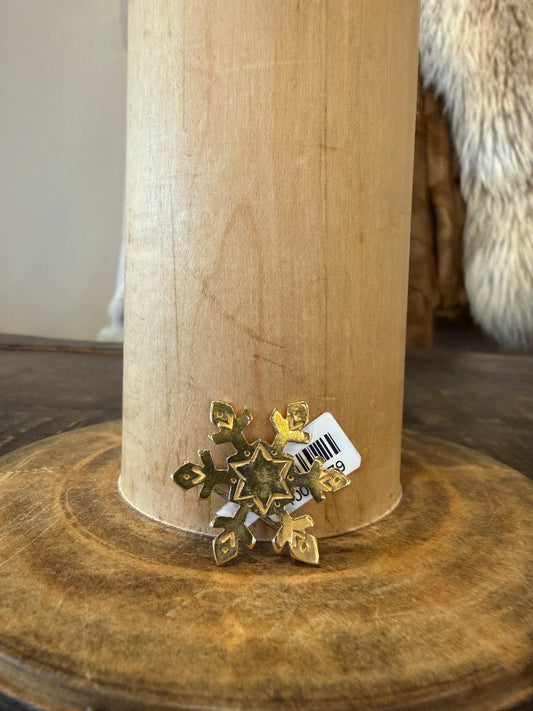 Joe Eby Snowflake Gold Hat Pin
