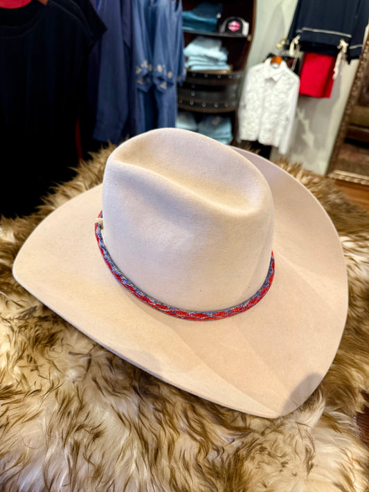 Geometric Diamond Hitched Horsehair Hatband