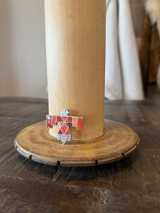 Rising Bird Red/Orange Hat Pin