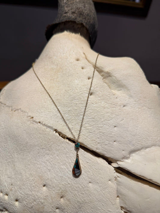 Zuni Teardrop Pendant Necklace